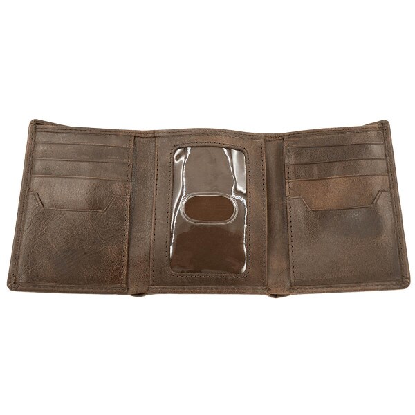 U-State Tri-Fold Leather Wallet Brown
